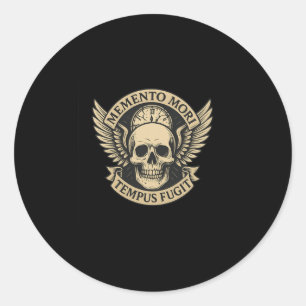 Sticker Rond Citation Long S De Memento Mori Tempus Fugit Latin