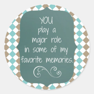 Sticker Rond Citation Merci Memories