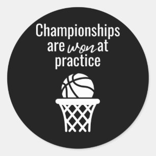 Sticker Rond Citation Motivationnelle De Fille De Basketball Ha