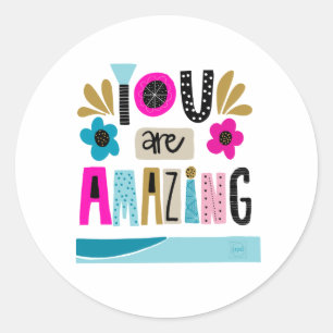 Sticker Rond Citation Motivationnelle Lettre À La Main