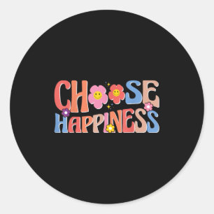 Sticker Rond Citation Motivationnelle Retro Super Choisir le bo