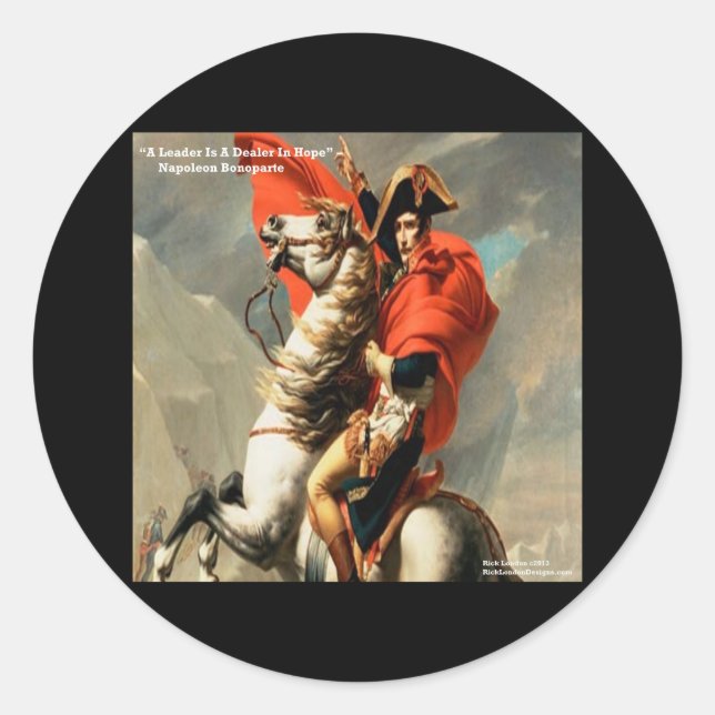 Sticker Rond Citation Napoléon & "Leader" (Devant)