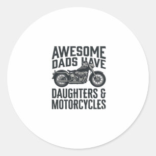 Sticker Rond Citation Papa Filles Moto Conception Vectorielle V