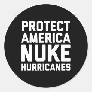 Sticker Rond Citation patriotique Protéger l'Amérique Ouragan N