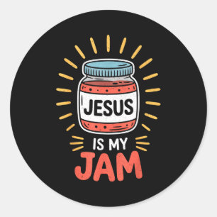 Sticker Rond Citation Religieuse Inspirante Amusante _ Jésus Mi