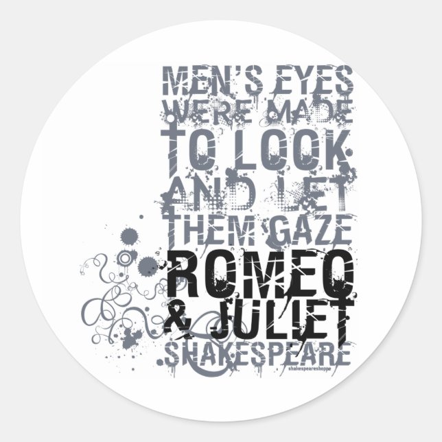 Sticker Rond Citation Romeo & Juliet Men (Devant)