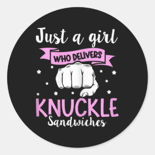Sticker Rond Citation Sandwich Knuckle Pour Une Sandwich Girl K