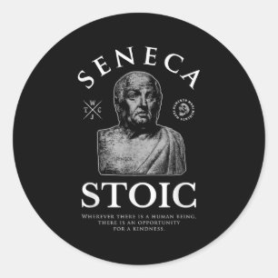 Sticker Rond Citation Seneca "Opportunité Pour Une Sainteté"