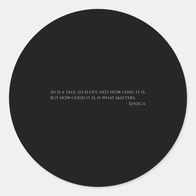 Sticker Rond Citation Seneca Sur La Vie - Rome Antique - Philos (Devant)