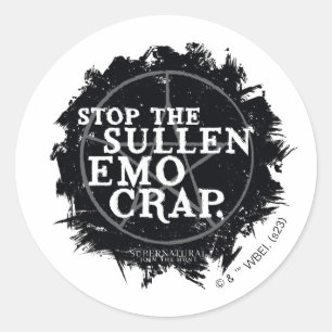 Sticker Rond Citation surnaturelle "Emo"