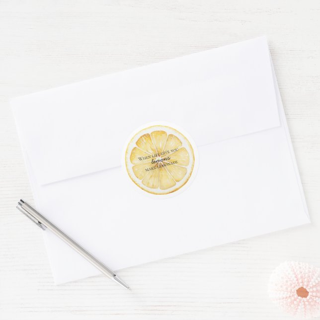 Sticker Rond Citation White Life Vous Donne Des Citrons (Enveloppe)