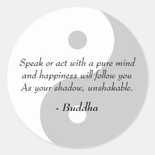 Sticker Rond Citations de Bouddha célèbres - Esprit pur et bonh