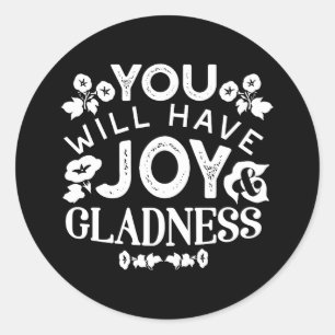 Sticker Rond Citations de foi et de bonheur – Joie et Allégress