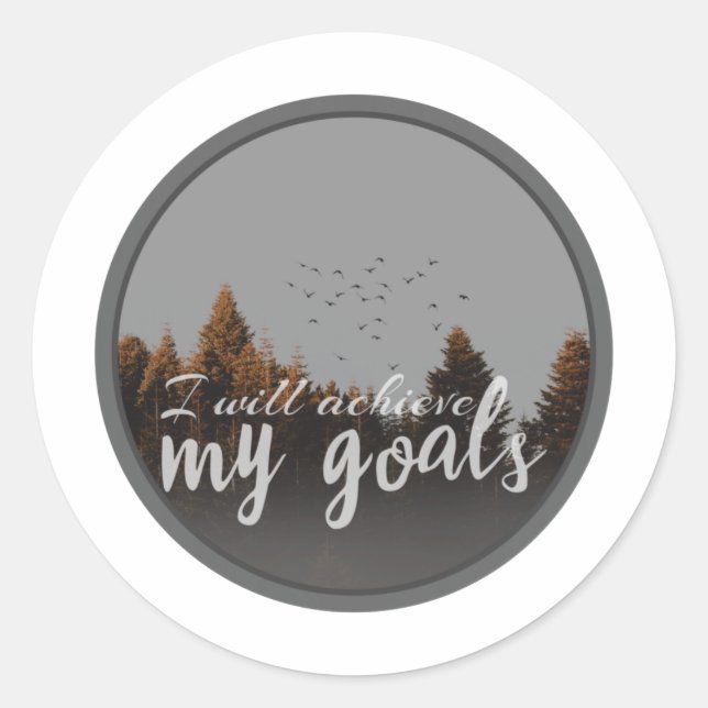 Sticker Rond citations de motivation matinale pour l'amour pers (Devant)