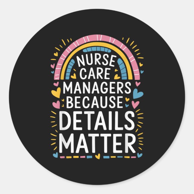 Sticker Rond Citations De Responsable De Soins Pour Les Infirmi (Devant)