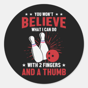 Sticker Rond Citations de sport de quilles amateur de bowling d