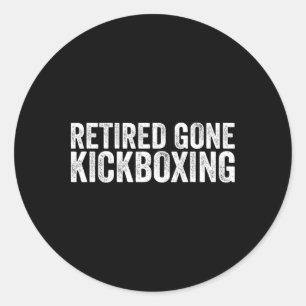 Sticker Rond Citations drôles d'amateur de kickboxing Muay Thai