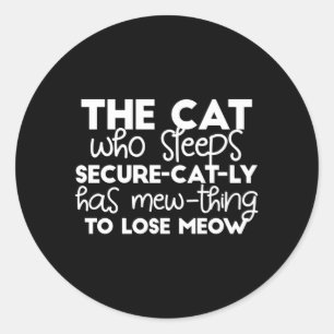Sticker Rond citations drôles de chat endormis