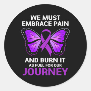 Sticker Rond Citations Fibromyalgia Guerrier Fibro Sensibilisat