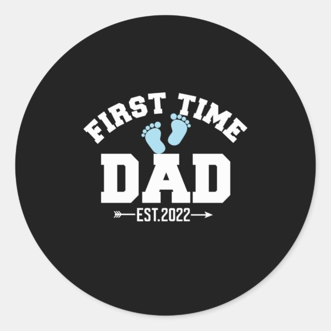 Sticker Rond Citations grand-père | First Time Papa 2022 (Devant)