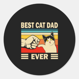 Sticker Rond Citations grand-père Meilleur papa de chat