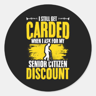 Sticker Rond Citoyen senior Old Guy Senior Citizen