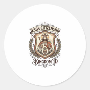 Sticker Rond Citoyenneté de Jésus Royaume ID Citoyenneté de Jés