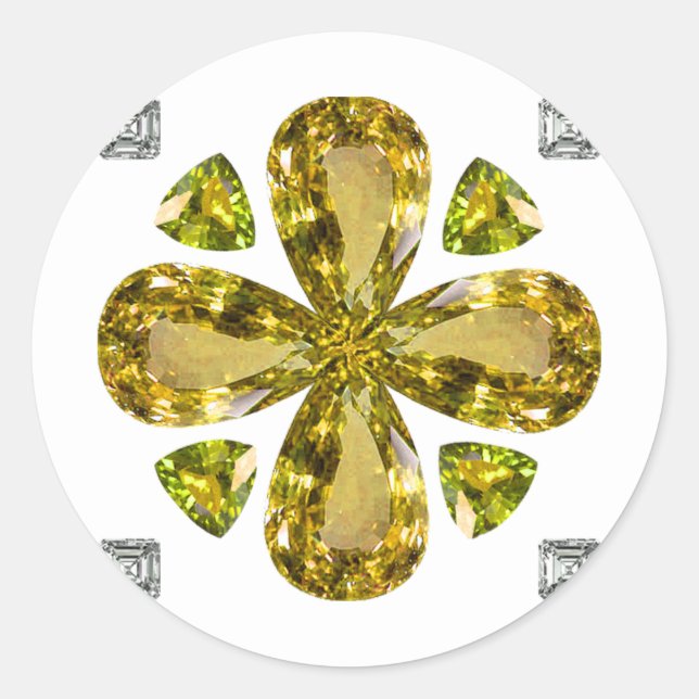 Sticker Rond Citrine Clover (Devant)