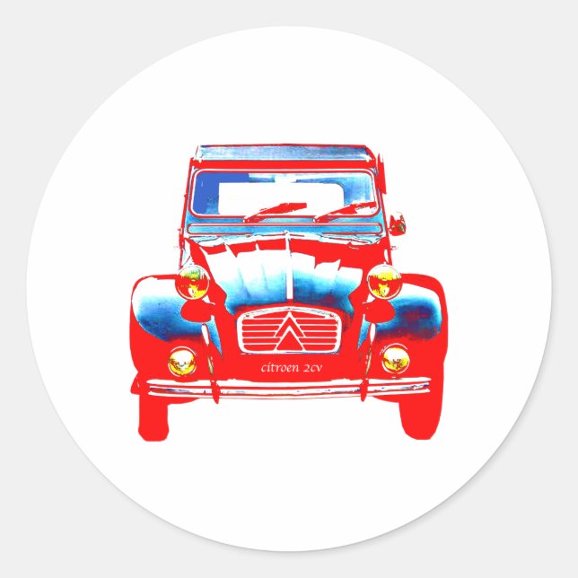 Sticker Rond Citroen 2CV 2 (Devant)