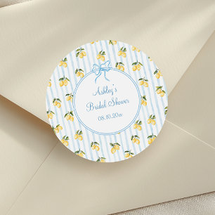 Sticker Rond Citron bleu chou italien