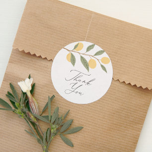 Sticker Rond Citron Citrus Merci