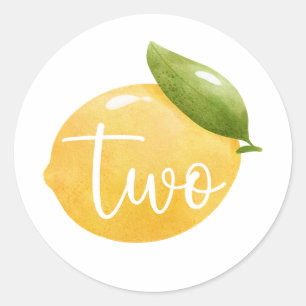 Sticker Rond Citron deux 2e anniversaire