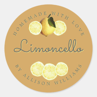 Sticker Rond Citron Doré Limoncello Maison