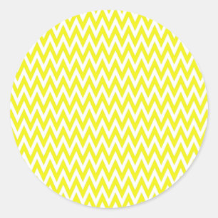 Sticker Rond Citron élégant Chevron Design