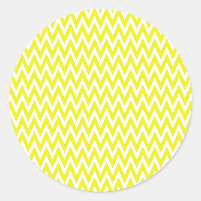 Sticker Rond Citron élégant Chevron Design (Devant)
