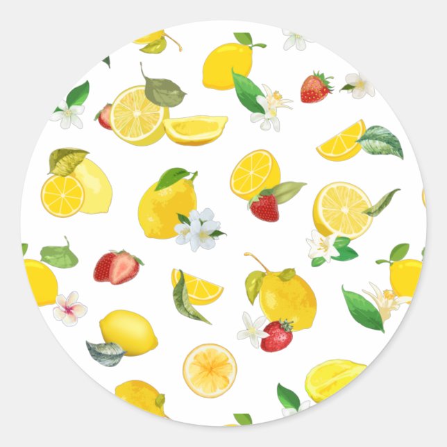 Sticker Rond Citron et fraise 2 (Devant)