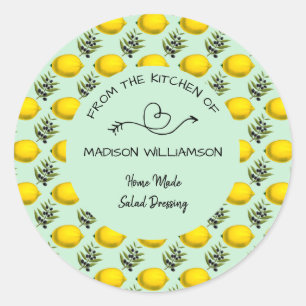 Sticker Rond Citron et olive de la cuisine de