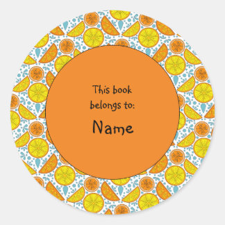 Sticker Rond citron et orange mignon et coloré