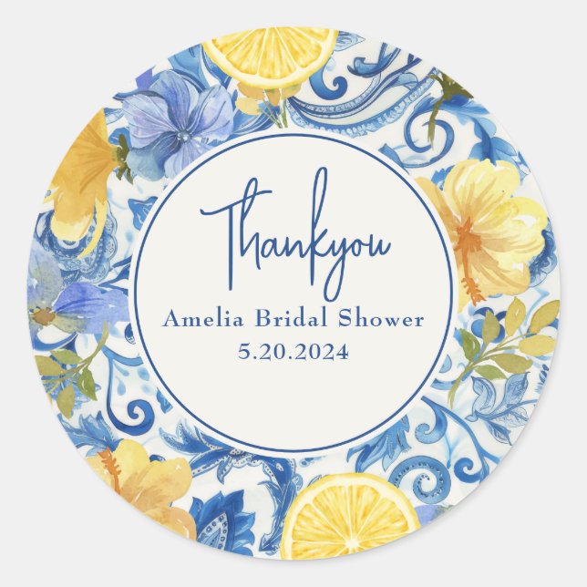 Sticker Rond Citron fruit de citrus Squeeze principal douche de (Devant)