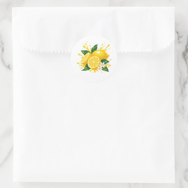 Sticker Rond Citron juteux (Sac)