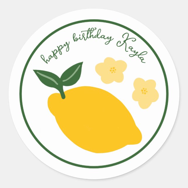 Sticker Rond Citron Limoncello Limonade PERSONNALISÉE Anniversa (Devant)