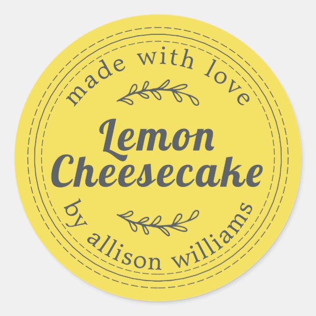 Sticker Rond Citron maison rustique Cheesecake jaune (Devant)
