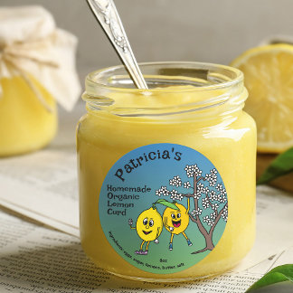 Sticker Rond Citron Pals Drôle Cartoon Preserve Curd et plus