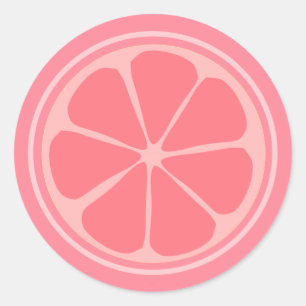 Sticker Rond Citron rose mignon