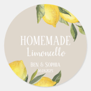 Sticker Rond Citron Rustique Moderne Limoncello Maison