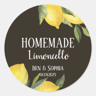 Sticker Rond Citron Rustique Moderne Limoncello Maison 