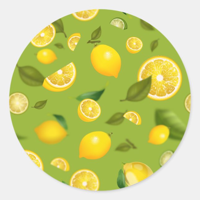Sticker Rond Citron Variété 8 (Devant)