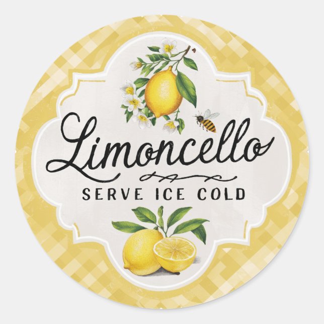 Sticker Rond Citron vintage (Devant)