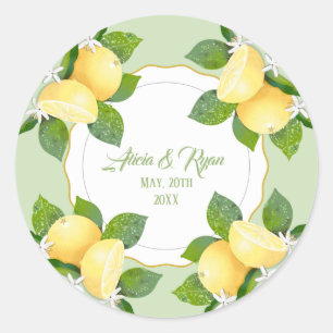 Sticker Rond Citrons agrumes Fruit Botanique