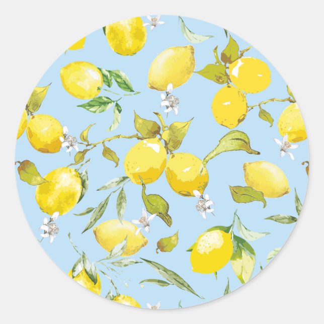 Sticker Rond citrons aquarelle 4 (Devant)